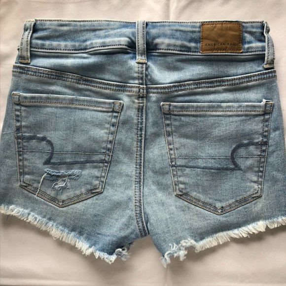 American Eagle Jean/Denim Ripped Short Shorts - Picture 4 of 9